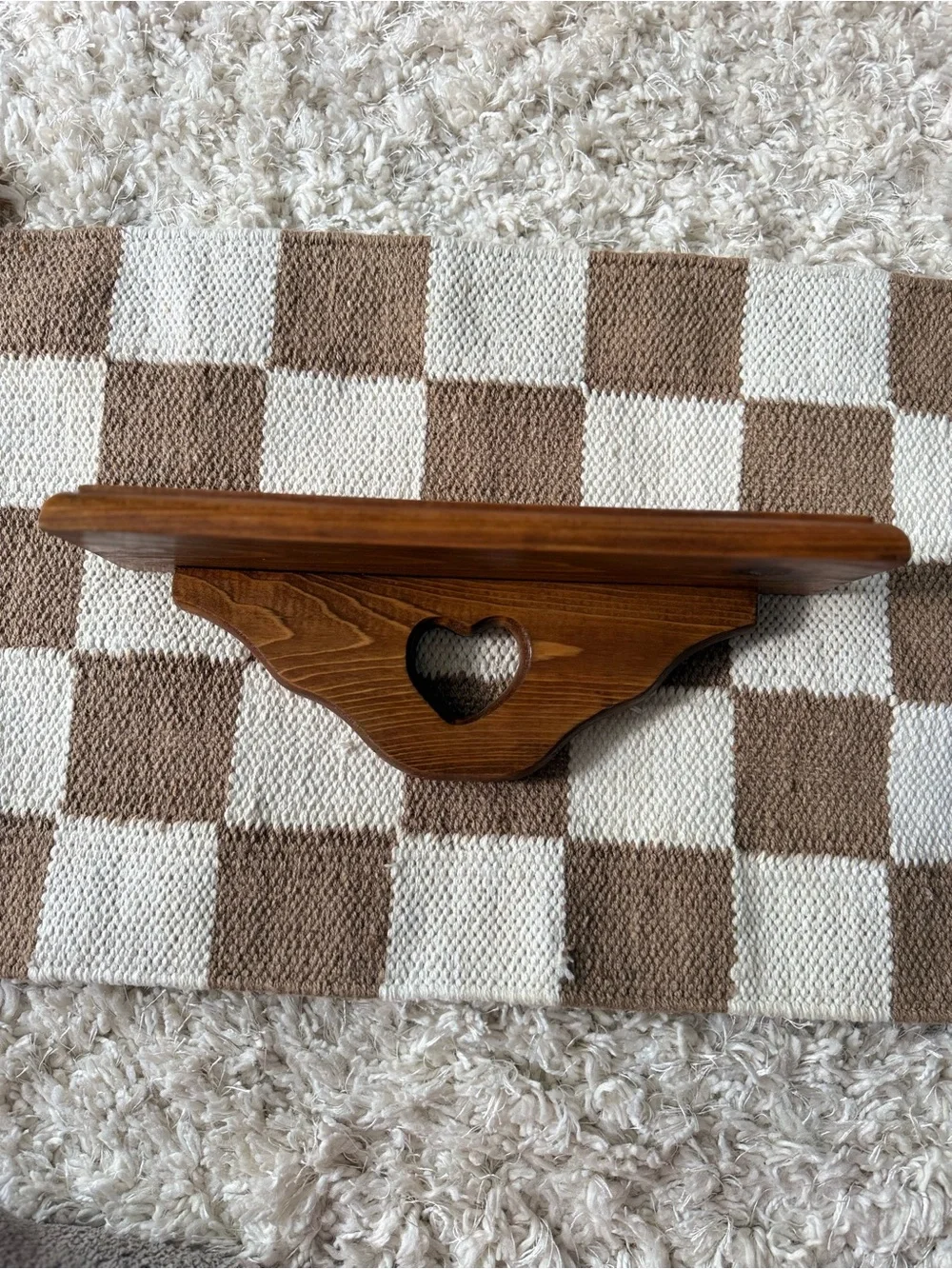 Finished Oak Wood Wall Shelf Country Heart 10’’ Boho Rustic Cottage Farmhouse